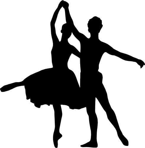 (s042-7-1G) Ballerina Ballet Dancer Silhouette