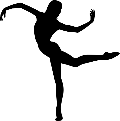 (s042-7-1Q) Ballerina Ballet Dancer Silhouette