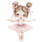 (042-08) Cute Watercolor Ballerina