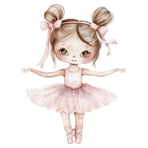 (042-08) Cute Watercolor Ballerina