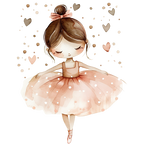(042-08) Cute Watercolor Ballerina