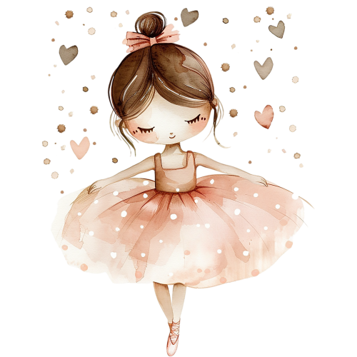 (042-08) Cute Watercolor Ballerina