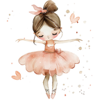 (042-08) Cute Watercolor Ballerina