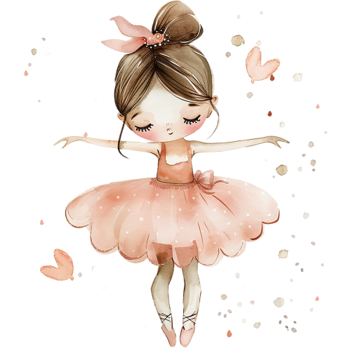 (042-08) Cute Watercolor Ballerina