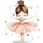 (042-08) Cute Watercolor Ballerina