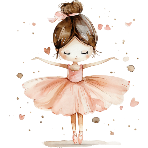 (042-08) Cute Watercolor Ballerina