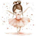 (042-08) Cute Watercolor Ballerina