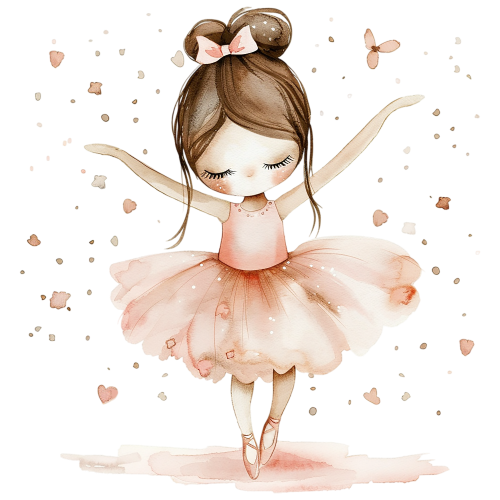 (042-08) Cute Watercolor Ballerina