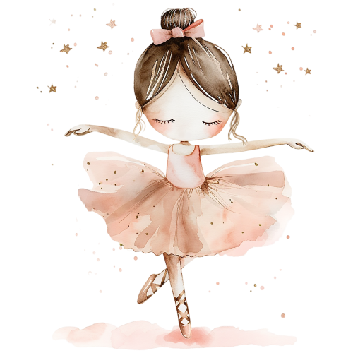 (042-08) Cute Watercolor Ballerina