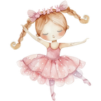 (042-08) Cute Watercolor Ballerina