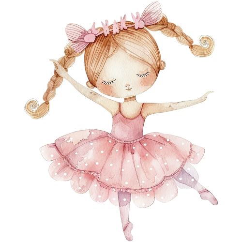 (042-08) Cute Watercolor Ballerina