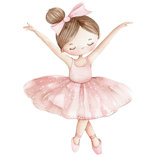 (042-08) Cute Watercolor Ballerina