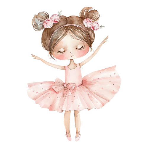 (042-08) Cute Watercolor Ballerina