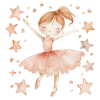 (042-08) Cute Watercolor Ballerina