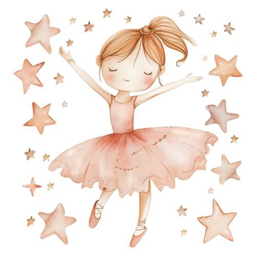 (042-08) Cute Watercolor Ballerina