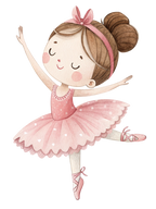 (042-09) Cute Kawaii Watercolor Ballerina