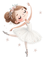 (042-09) Cute Kawaii Watercolor Ballerina