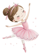 (042-09) Cute Kawaii Watercolor Ballerina