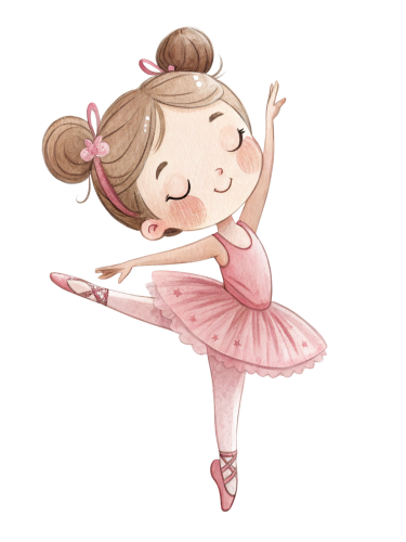 (042-09) Cute Kawaii Watercolor Ballerina