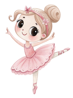 (042-09) Cute Kawaii Watercolor Ballerina