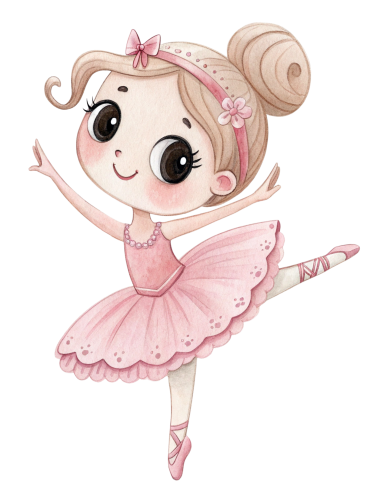 (042-09) Cute Kawaii Watercolor Ballerina