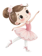 (042-09) Cute Kawaii Watercolor Ballerina