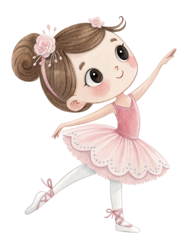 (042-09) Cute Kawaii Watercolor Ballerina