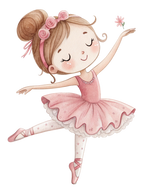 (042-09) Cute Kawaii Watercolor Ballerina