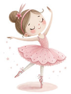 (042-09) Cute Kawaii Watercolor Ballerina