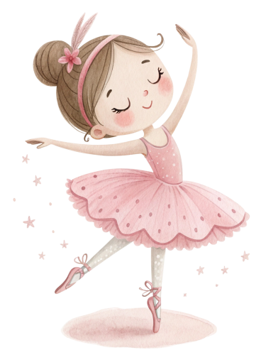 (042-09) Cute Kawaii Watercolor Ballerina