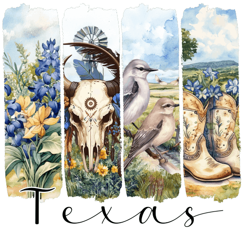 (s420-1-A) Texas Watercolor Brushstroke