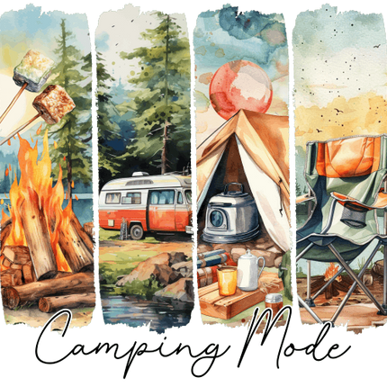 (420-01-C) Camping Mode Watercolor Brushstroke