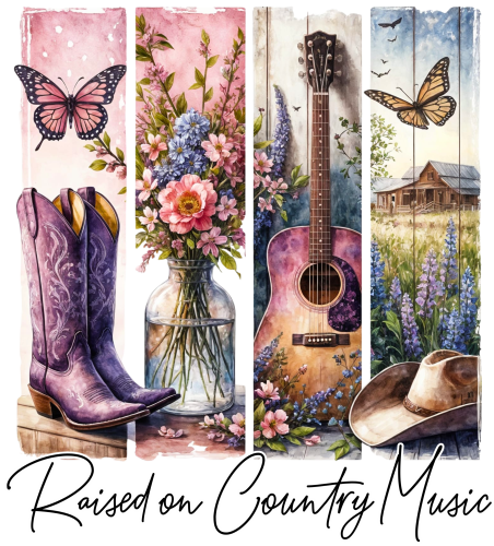 (s420-1-J) Raised on Country Music