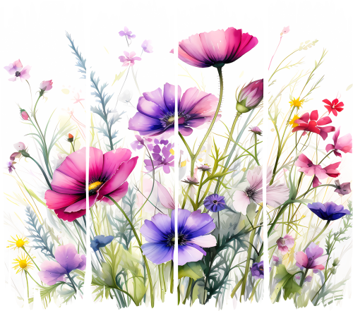(420-02-A) Wildflowers Brush Strokes