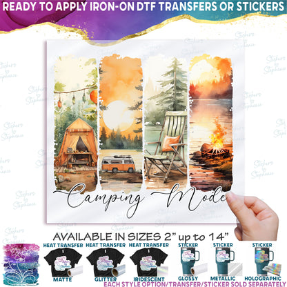 (s420-1-B) Camping Mode Watercolor Brushstroke