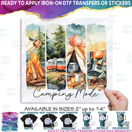(s420-1-C) Camping Mode Watercolor Brushstroke