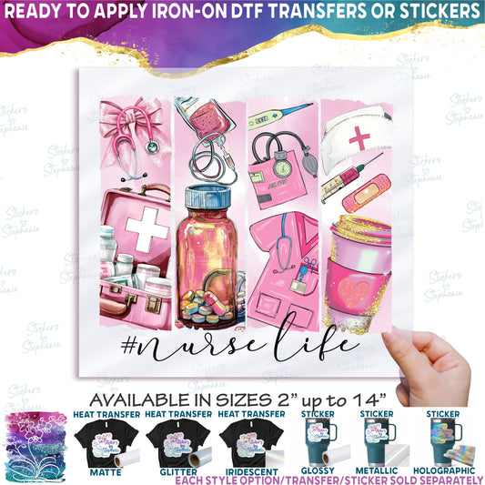 (s420-1-G) Nurse Life Watercolor Brushstroke