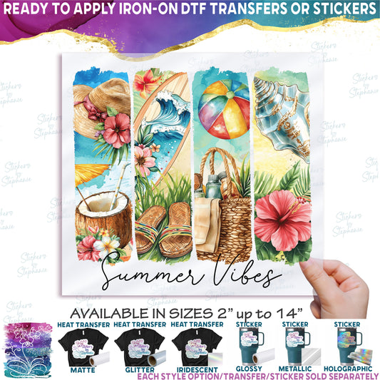(s420-1-I) Summer Vibes Watercolor Brushstroke
