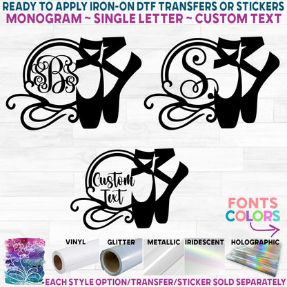 (s042-2J) Ballet Shoes Slippers Monogram Custom Text