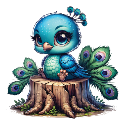 (s043-2-2C) Baby Peacock