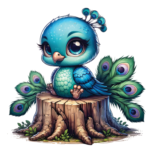 (s043-2-2C) Baby Peacock