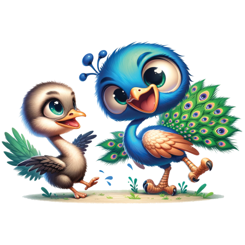 (s043-2-2D) Baby Peacock