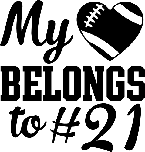 (s044-10-C) My Heart is Belongs to # Football