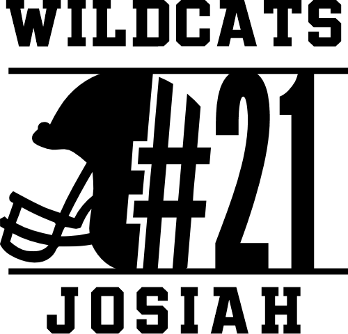 (044-08-1L) Football Helmet Custom Iron-On Transfer