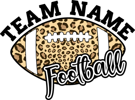 (044-08-1V) Football Leopard Print Custom Iron-On Transfer