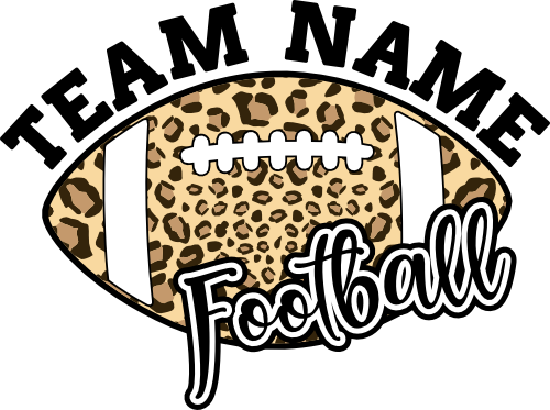 (044-08-1V) Football Leopard Print Custom Iron-On Transfer