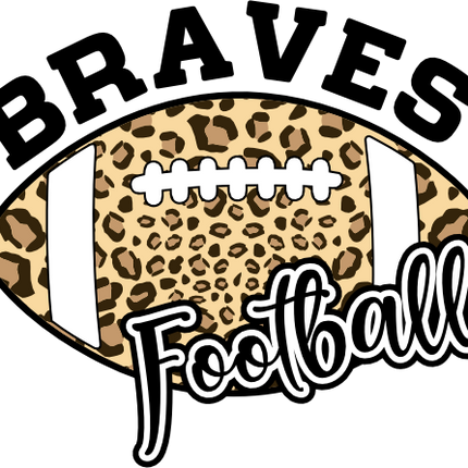 (044-08-1V) Braves Football Leopard Print Iron-On Transfer
