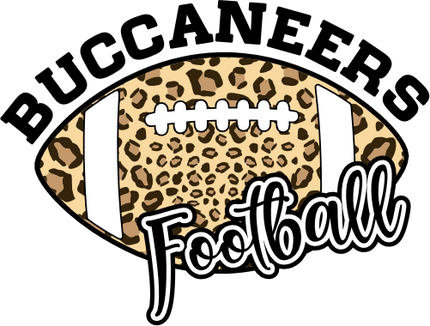 (044-08-1V) Buccaneers Football Leopard Print Iron-On Transfer