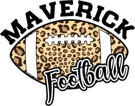 (044-08-1V) Maverick Football Leopard Print Iron-On Transfer