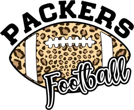 (044-08-1V) Packers Football Leopard Print Iron-On Transfer